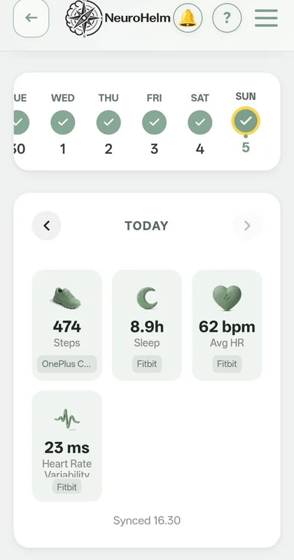 Wearable sync with steps, sleep, heart rate and HRV